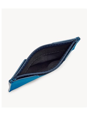 FS120*FOSSIL GARRETT LEATHER ID CARD CASE (BLUE)